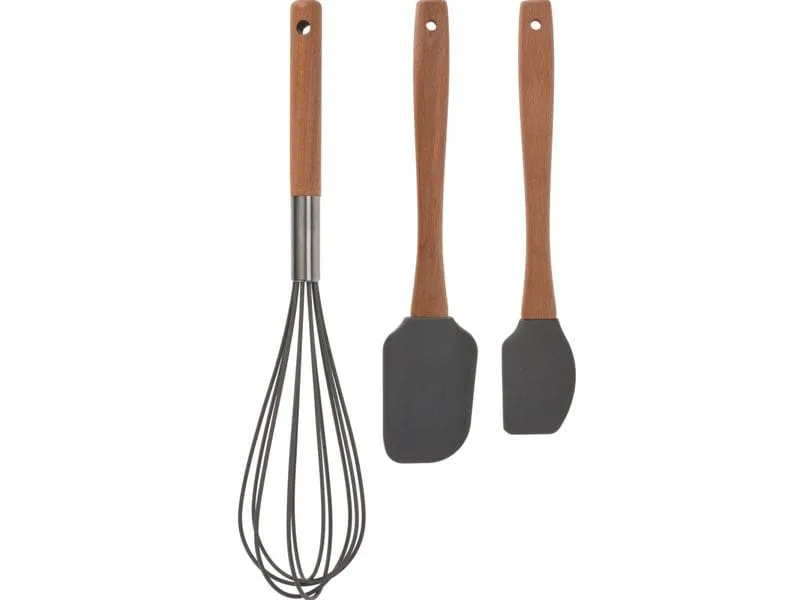 FURBER Backutensilien-Set, 3-teilig Braun/Grau
