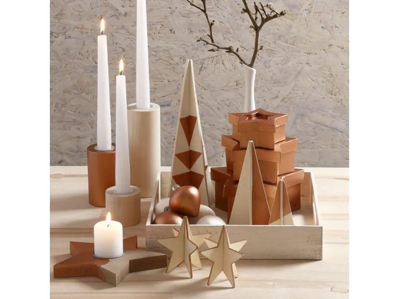 Creativ Company Kerzenständer 14.5 + 9 + 6.5 cm 3 Stück, Beige Creativ Company Kerzenständer 14.5 + 9 + 6.5 cm 3 Stück, Beige