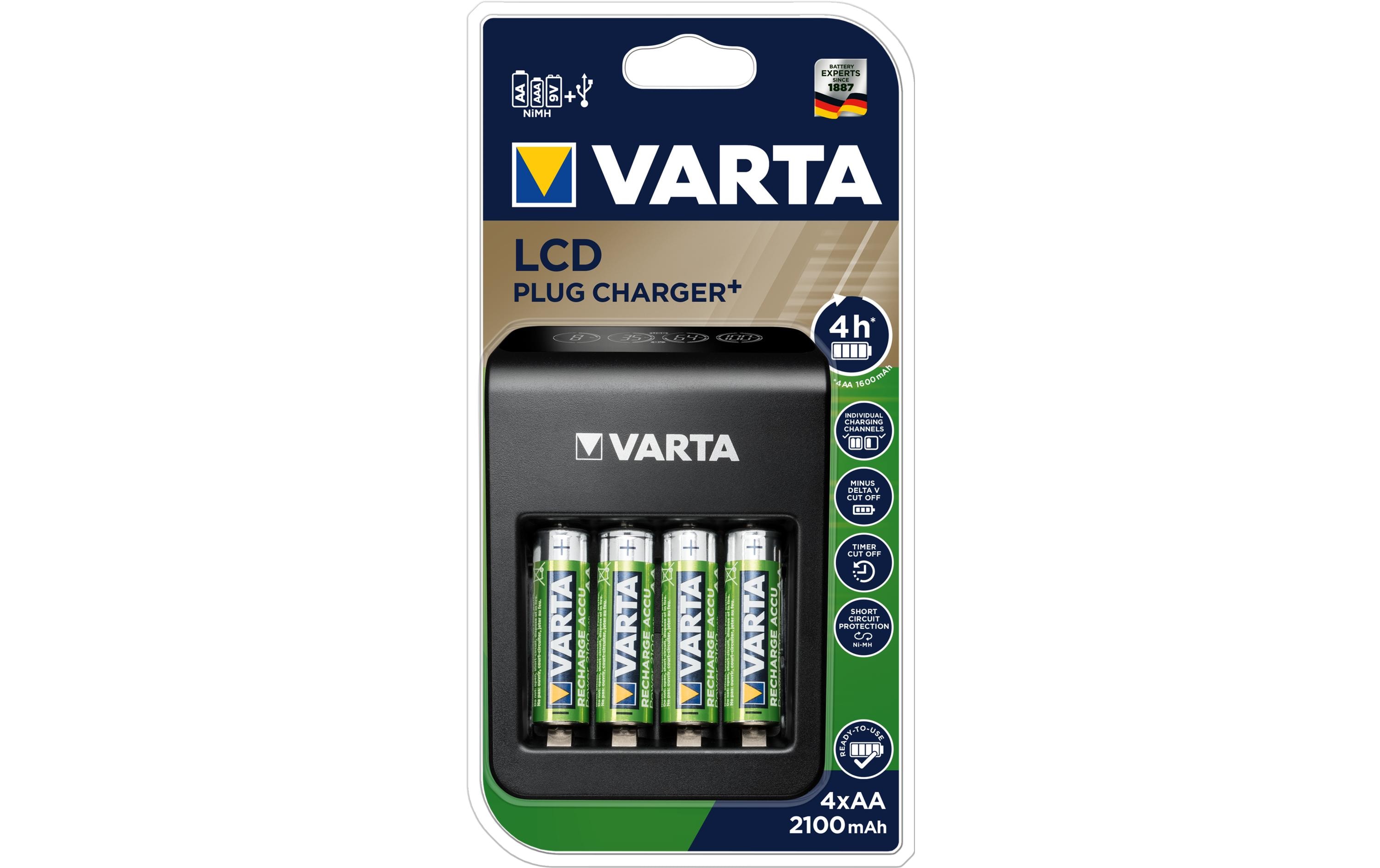 Varta Ladegerät LCD Plug Charger+ inkl. 4xAA Varta Ladegerät LCD Plug Charger+ inkl. 4xAA