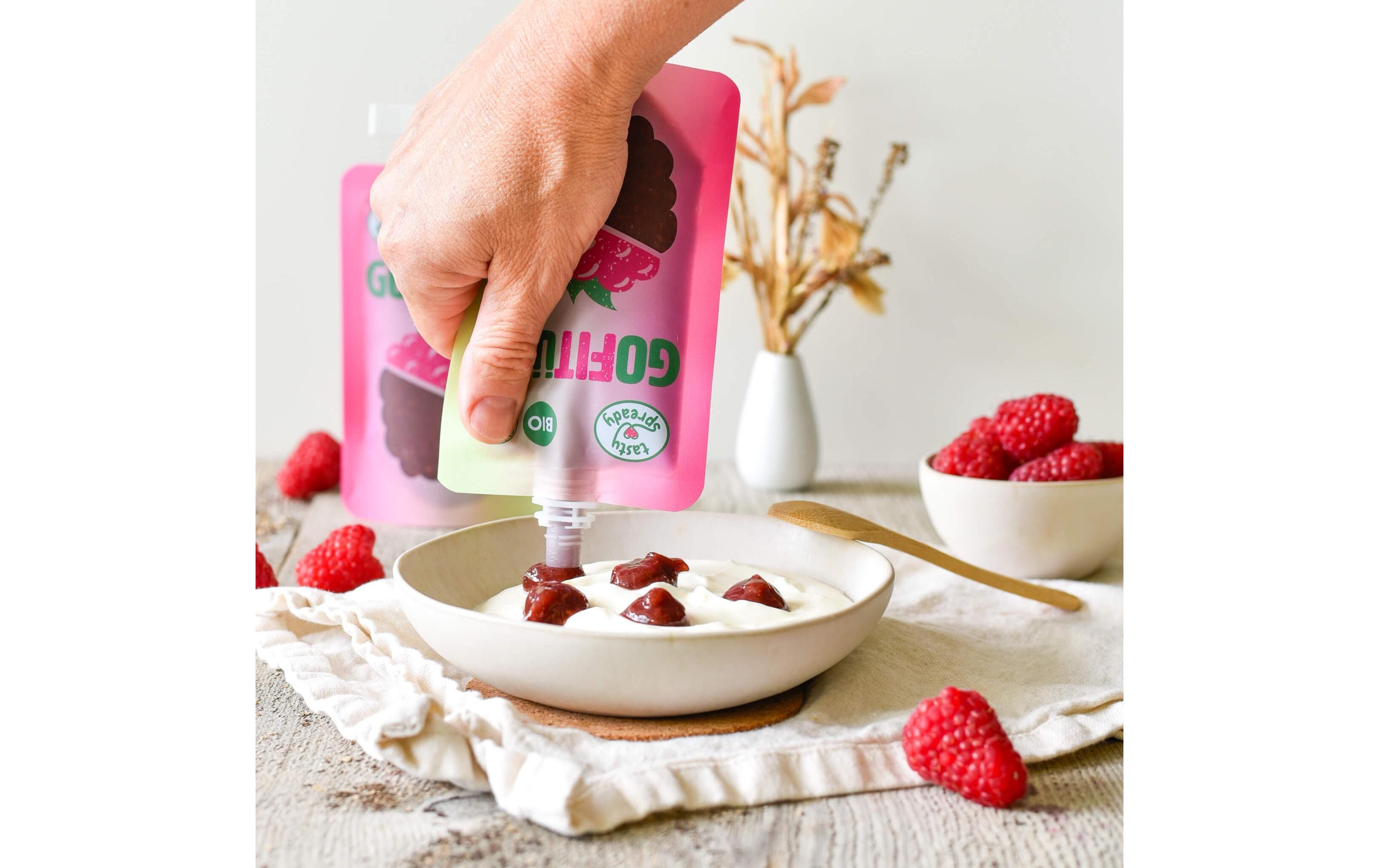 GOFITÜRE Bio Himbeere die zuckerreduzierte Konfitüre Alternative