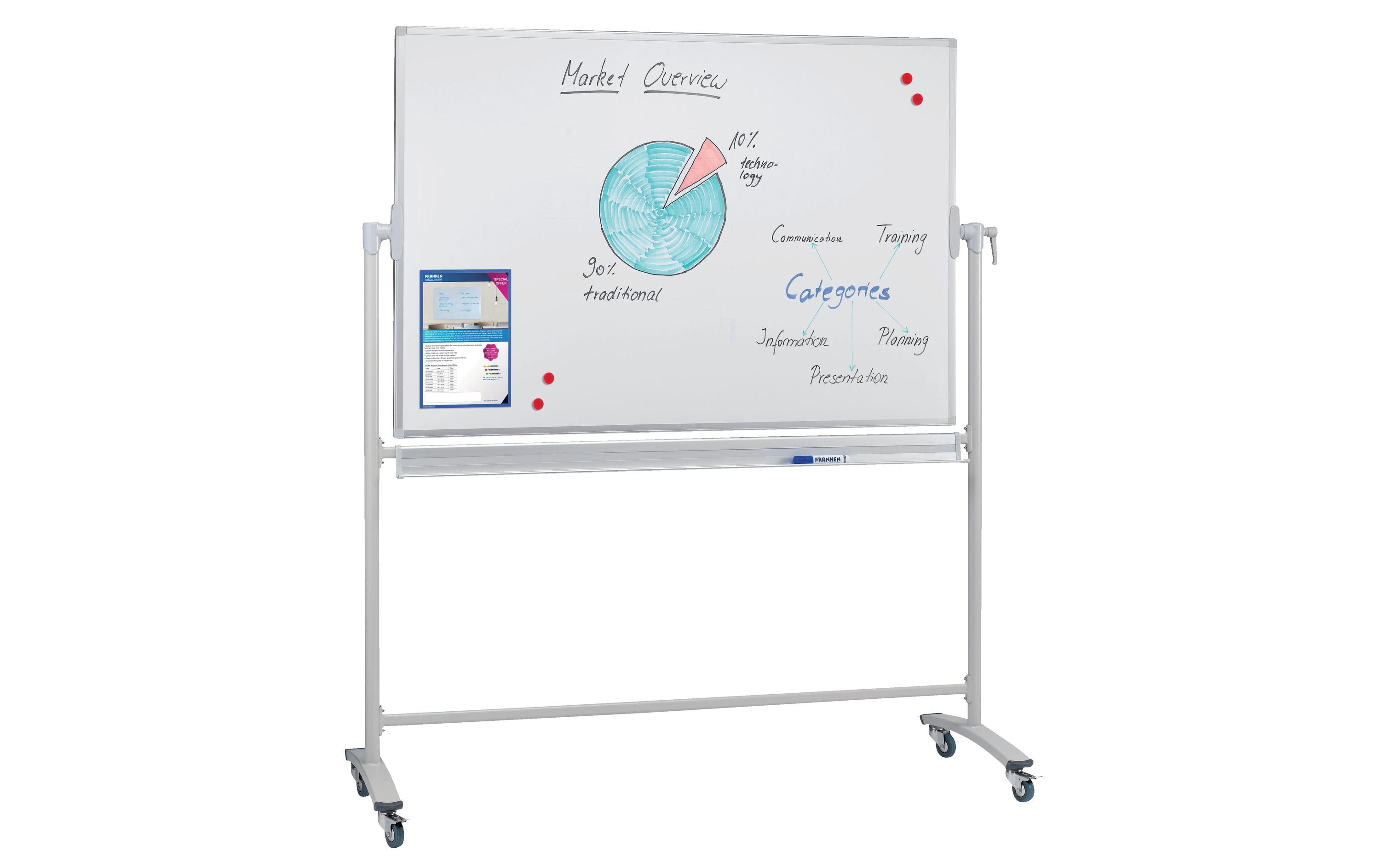 Franken Mobiles Whiteboard 100 cm x 200 cm, Weiss