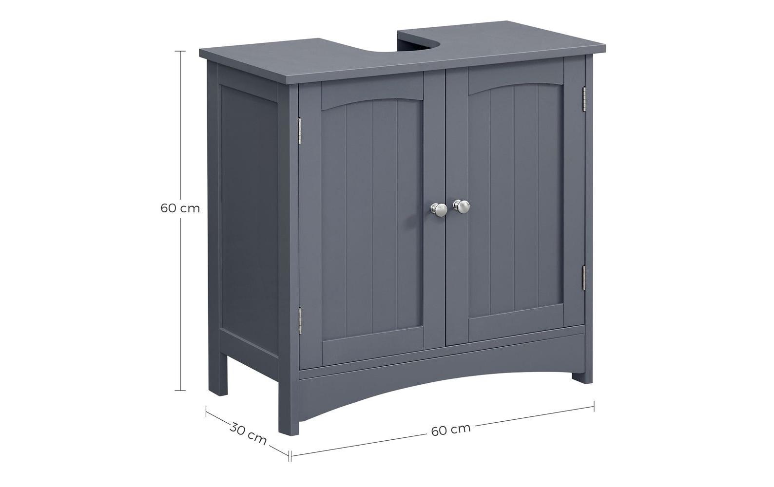 VASAGLE Waschbeckenunterschrank mit 2 Türen 60 x 60 cm, Grau VASAGLE Waschbeckenunterschrank mit 2 Türen 60 x 60 cm, Grau