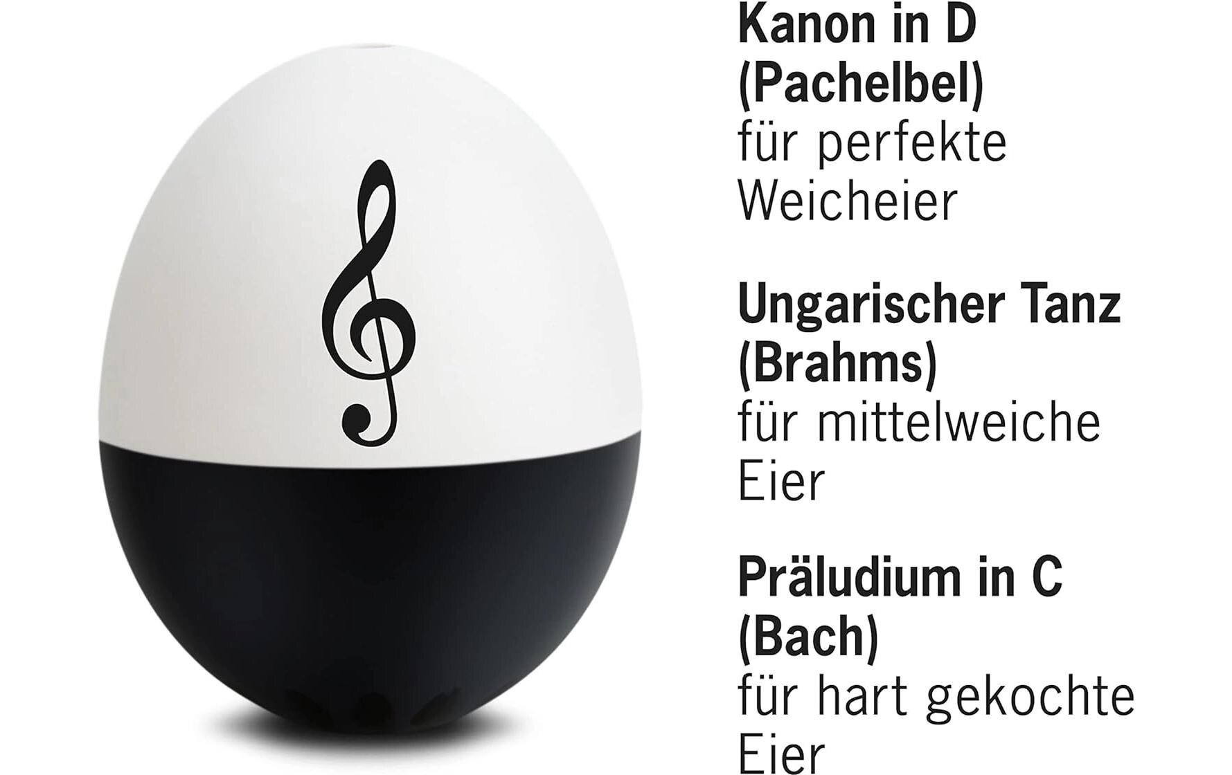 PiepEi Küchentimer Singende Eieruhr Klassisch, Schwarz / Weiss