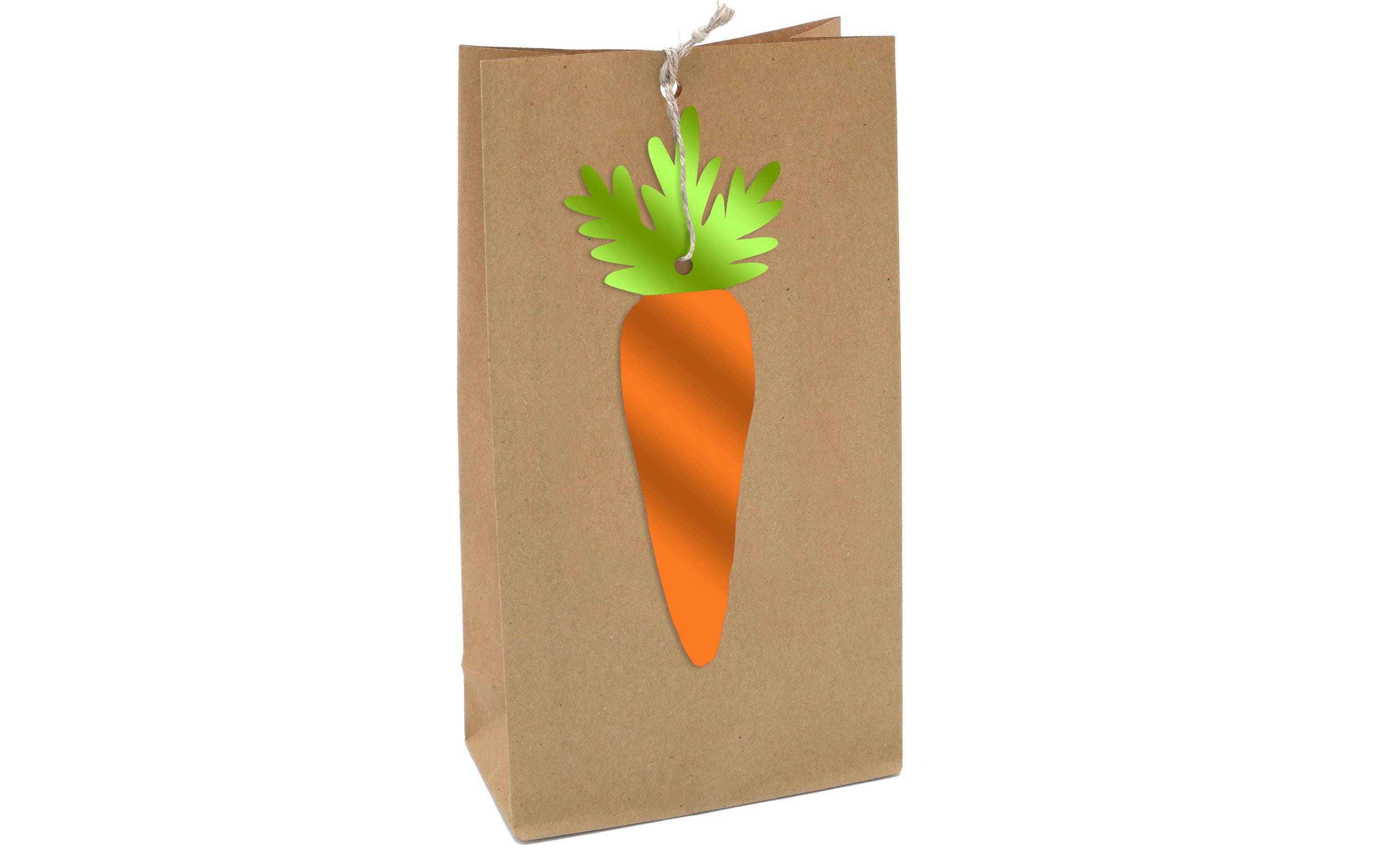 Braun + Company Geschenktasche Ostern 2 Stück, 16 x 26 x 8 cm, Braun/Orange