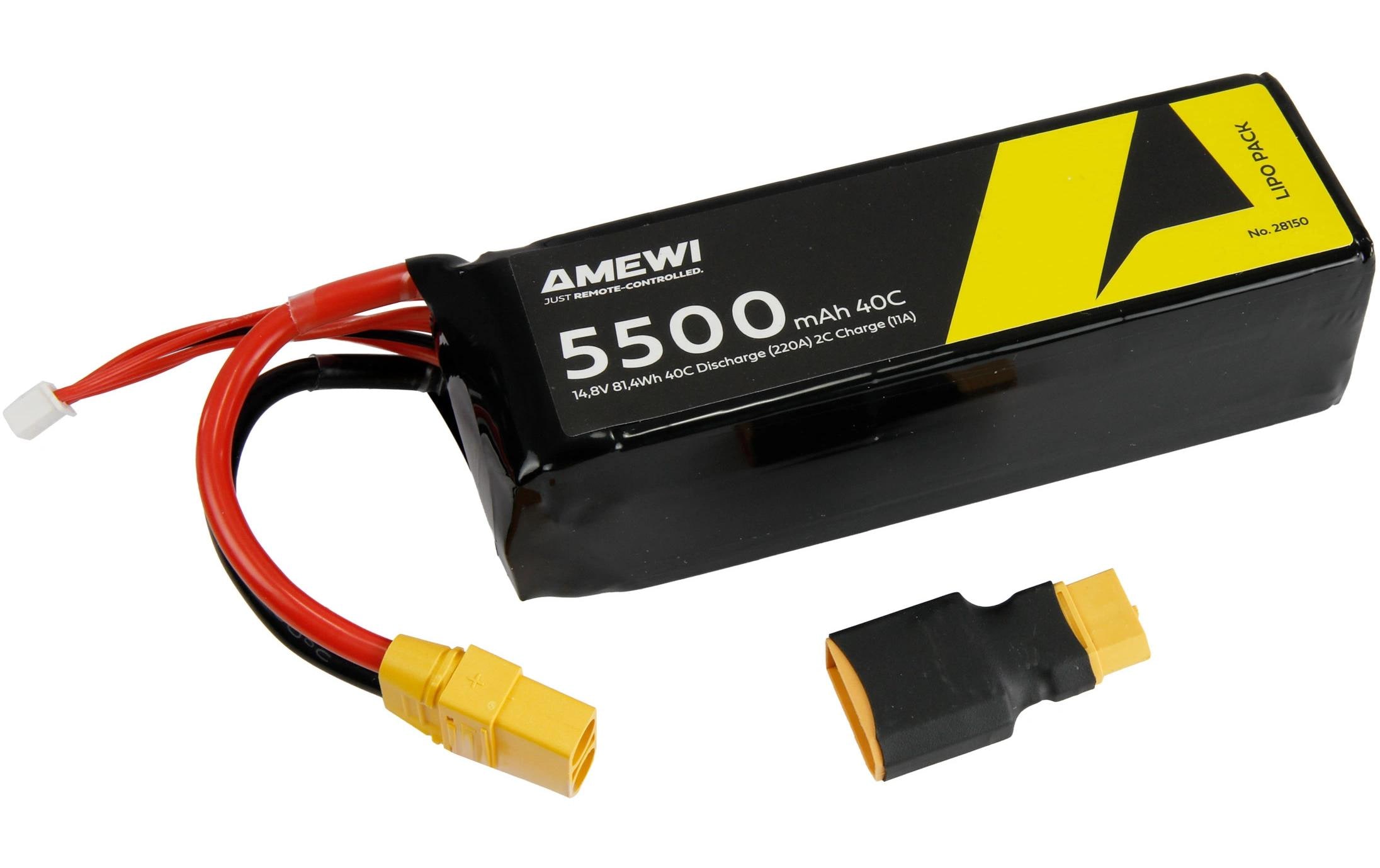 Amewi RC-Akku LiPo 4S 14.8 V 5500 mAh 40C XT90 Amewi RC-Akku LiPo 4S 14.8 V 5500 mAh 40C XT90