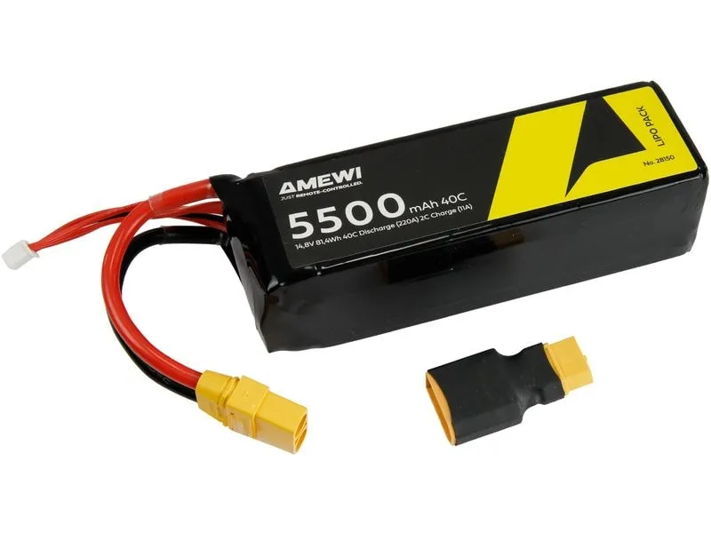 Amewi RC-Akku LiPo 4S 14.8 V 5500 mAh 40C XT90 Amewi RC-Akku LiPo 4S 14.8 V 5500 mAh 40C XT90