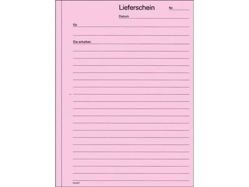 Favorit Durchschreibeblock A5 Lieferschein, Rot/Weiss Favorit Durchschreibeblock A5 Lieferschein, Rot/Weiss