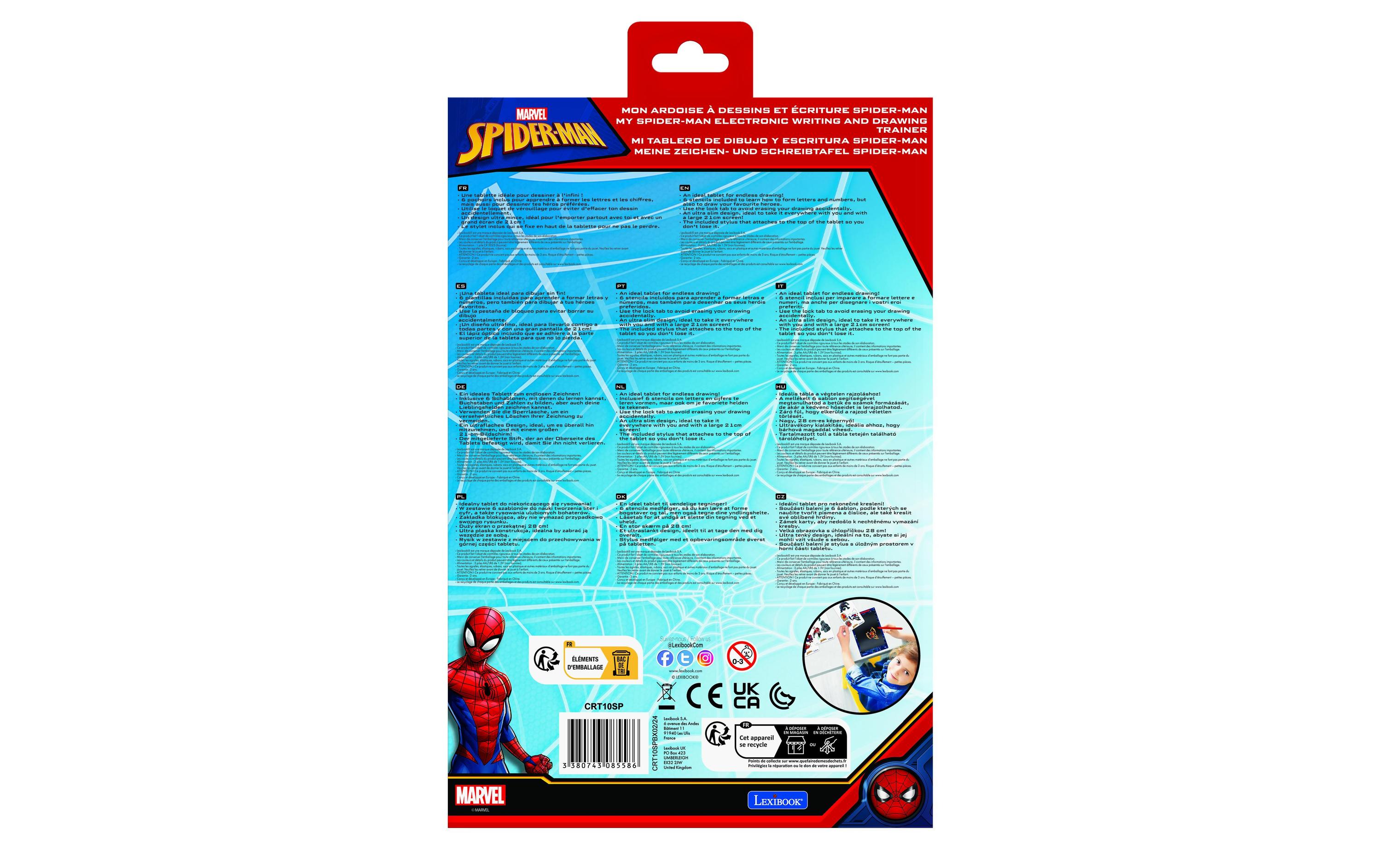 Lexibook Maltafel mit Spider-Man-Schablonen 28 cm