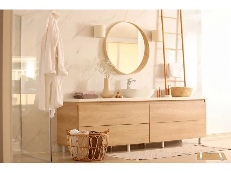 Terraillon Körperanalysewaage Bamboo Fit Braun
