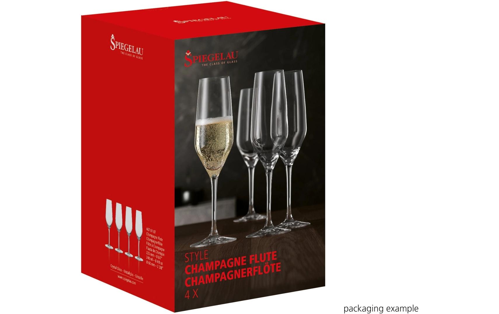 Spiegelau Champagnerglas Style 240 ml, 4 Stück, Transparent