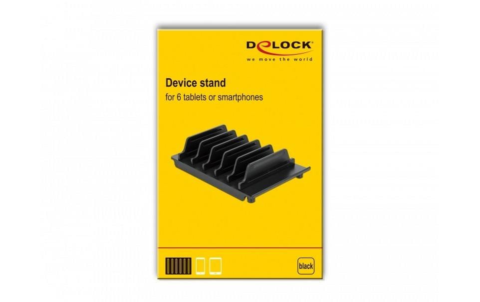 Delock Halterung für 6 Tablets oder Smartphones Schwarz