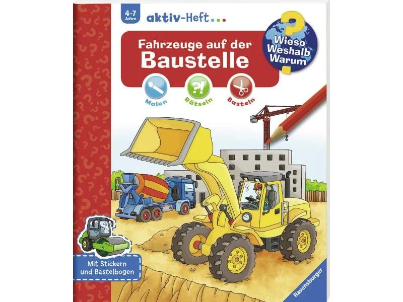 Ravensburger Kinder-Sachbuch WWW aktiv-Heft – Fahrzeuge auf der Baustelle Ravensburger Kinder-Sachbuch WWW aktiv-Heft – Fahrzeuge auf der Baustelle