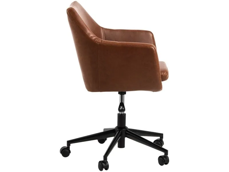 AC Design Bürostuhl Nora, mit Polsterrücken und Armlehnen, Cognac AC Design Bürostuhl Nora, mit Polsterrücken und Armlehnen, Cognac