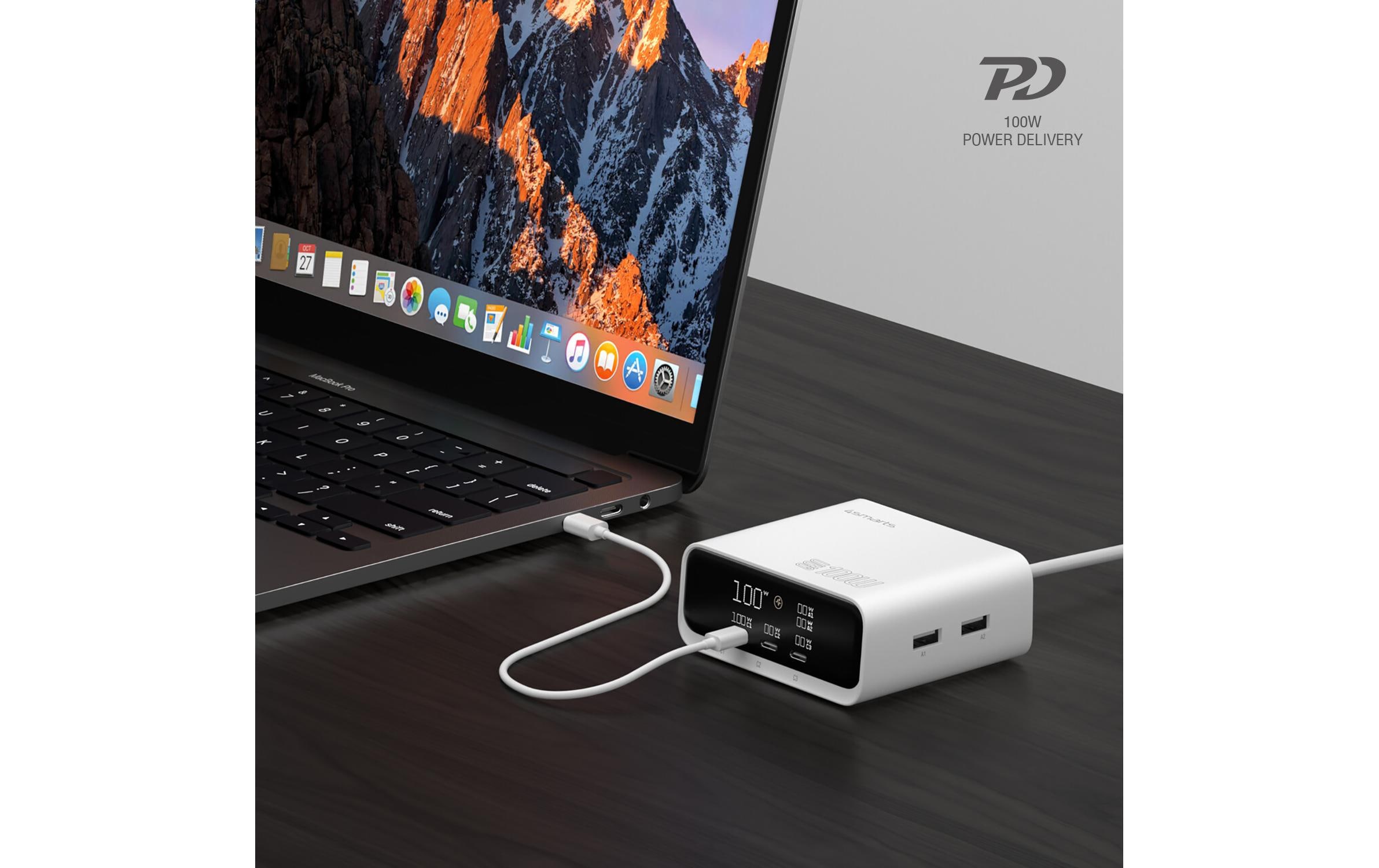 4smarts Ladestation GaN Screen 100W 3C+2A 4smarts Ladestation GaN Screen 100W 3C+2A