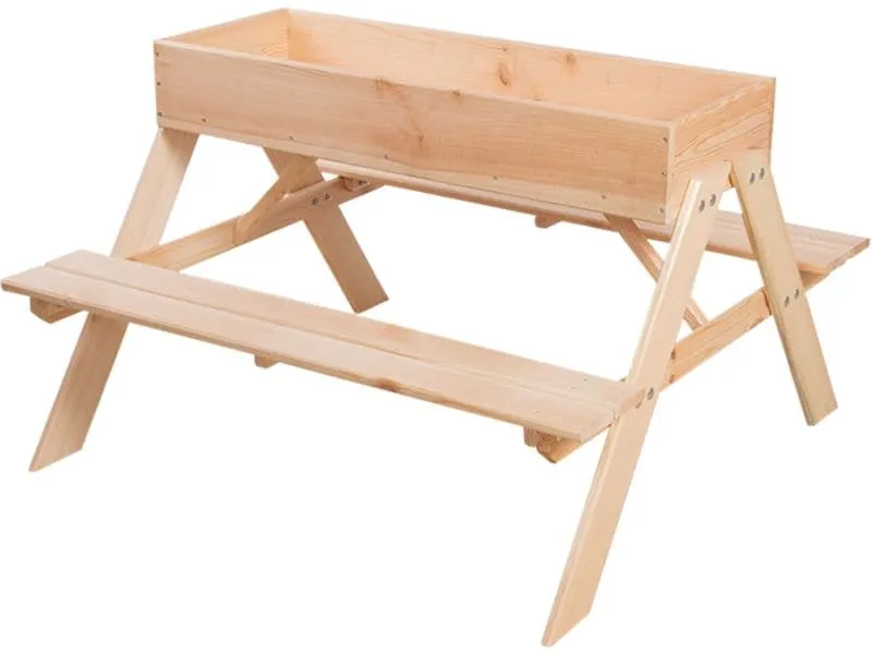 Esschert Design Picknicktisch mit Sandkasten Holz 93 x 88 x 60 cm Esschert Design Picknicktisch mit Sandkasten Holz 93 x 88 x 60 cm