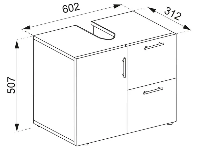VCM Waschbeckenunterschrank Flandu 61 x 51 cm, Weiss VCM Waschbeckenunterschrank Flandu 61 x 51 cm, Weiss