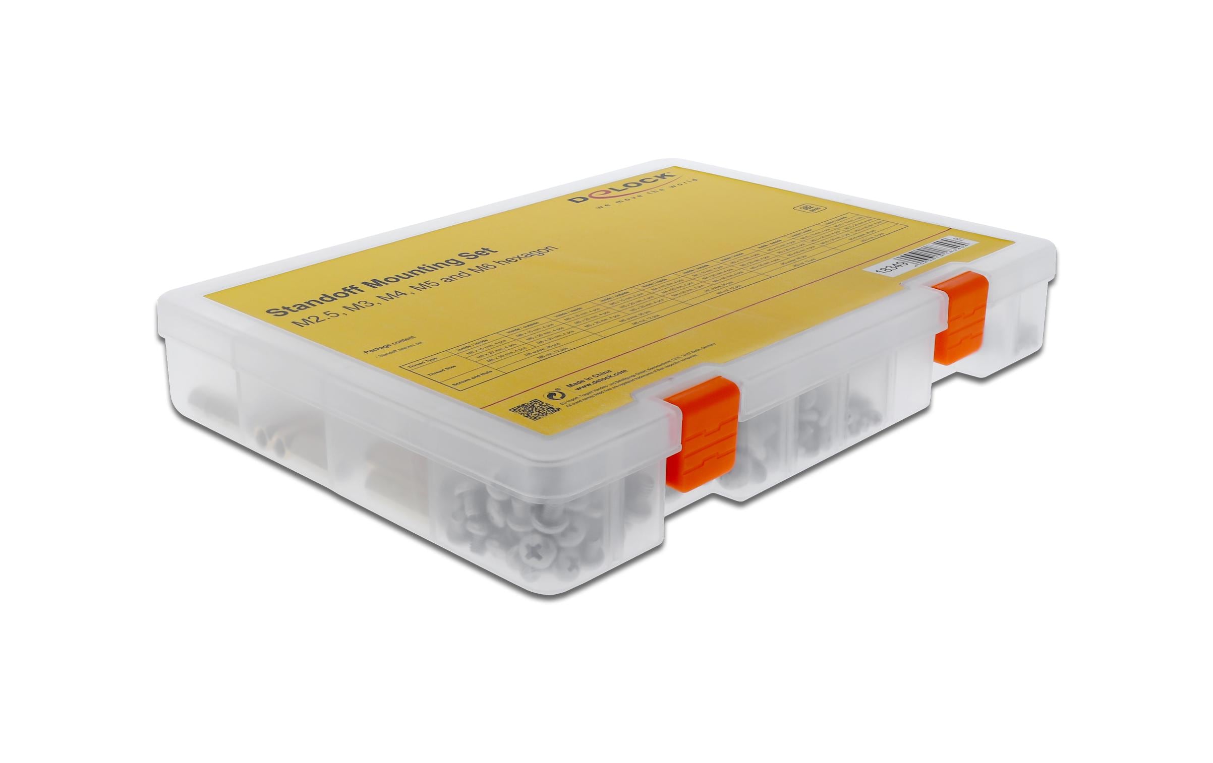 Delock Abstandshalter M2.5, M3, M4, M5, M6 Sechskant, 362 Stück Delock Abstandshalter M2.5, M3, M4, M5, M6 Sechskant, 362 Stück