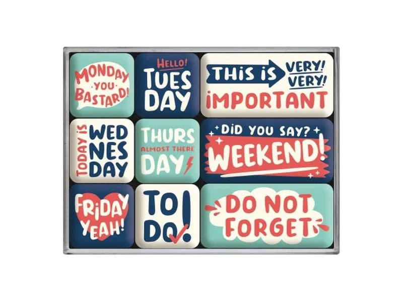 Nostalgic Art Magnet-Set Happy Week 1 Stück, Mehrfarbig Nostalgic Art Magnet-Set Happy Week 1 Stück, Mehrfarbig