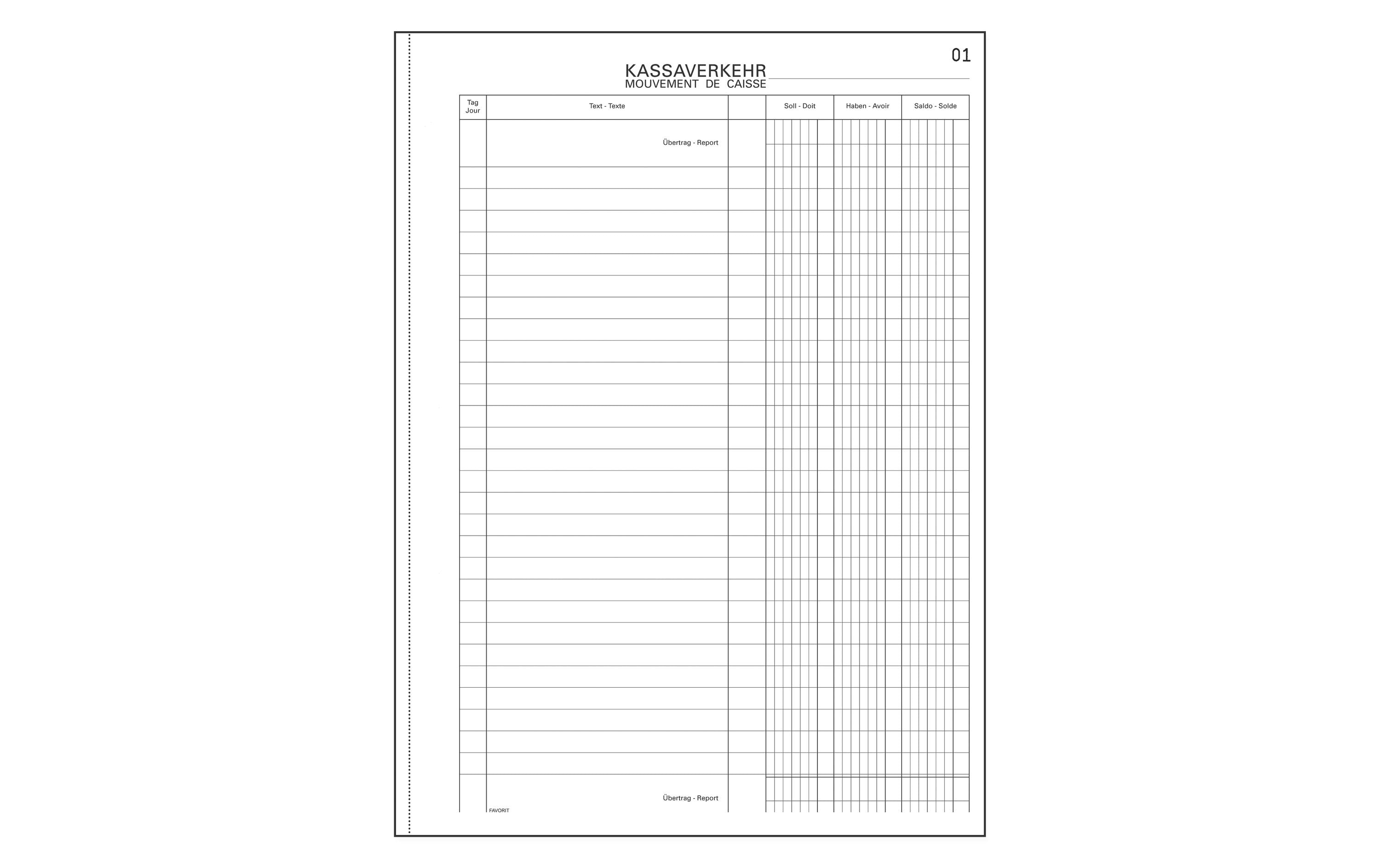 Favorit Durchschreibebuch A4 Kassaverkehr, 50 x 2 Blatt