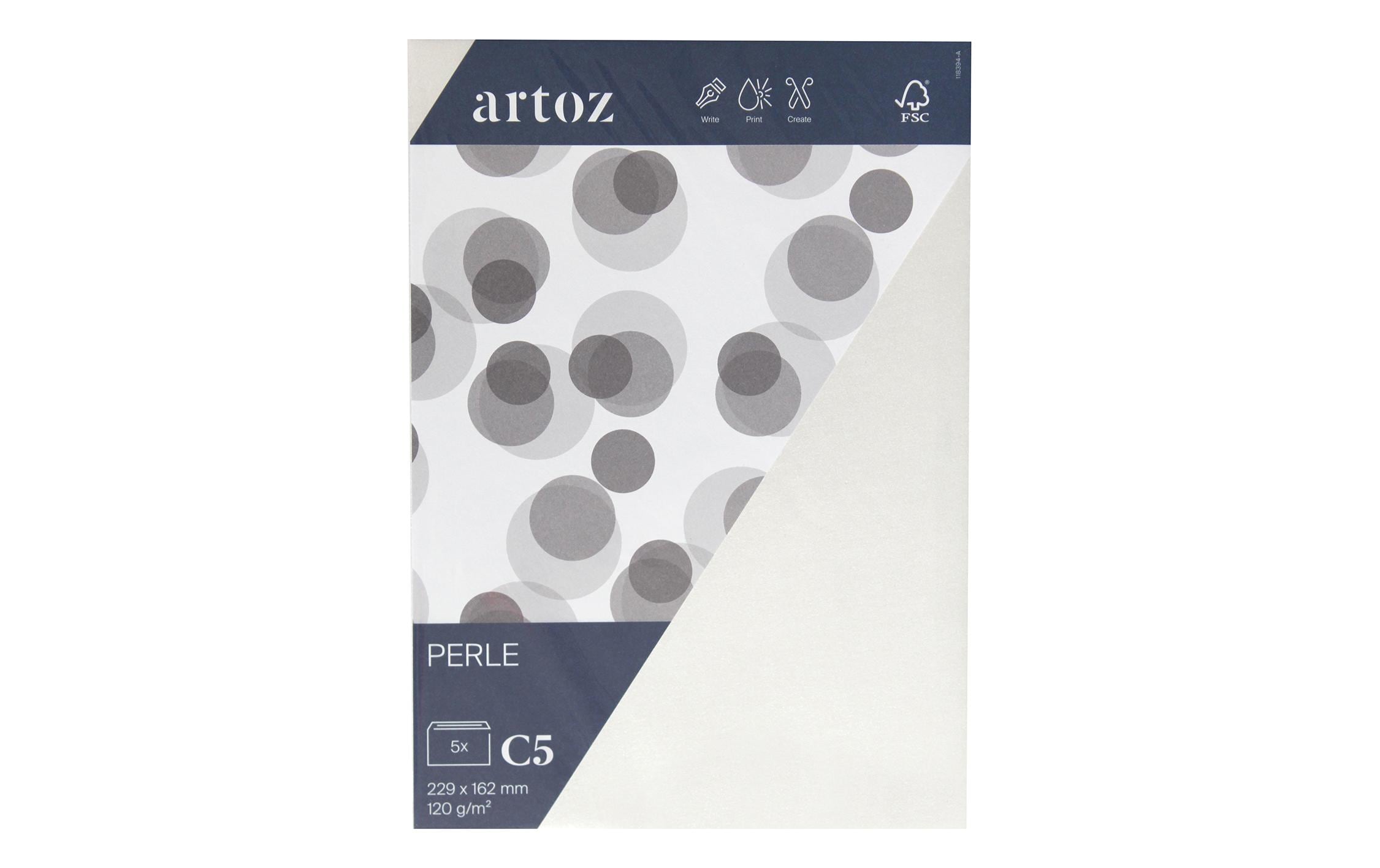 Artoz Couvert Perle C5, 5 Stück, Weiss
