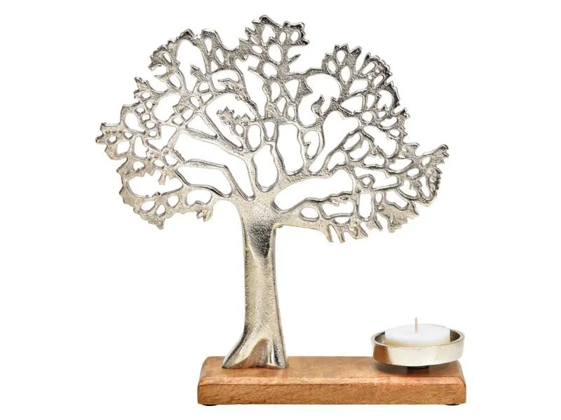 G. Wurm Teelichthalter Baum 1 Stück, Nature/Silber G. Wurm Teelichthalter Baum 1 Stück, Nature/Silber
