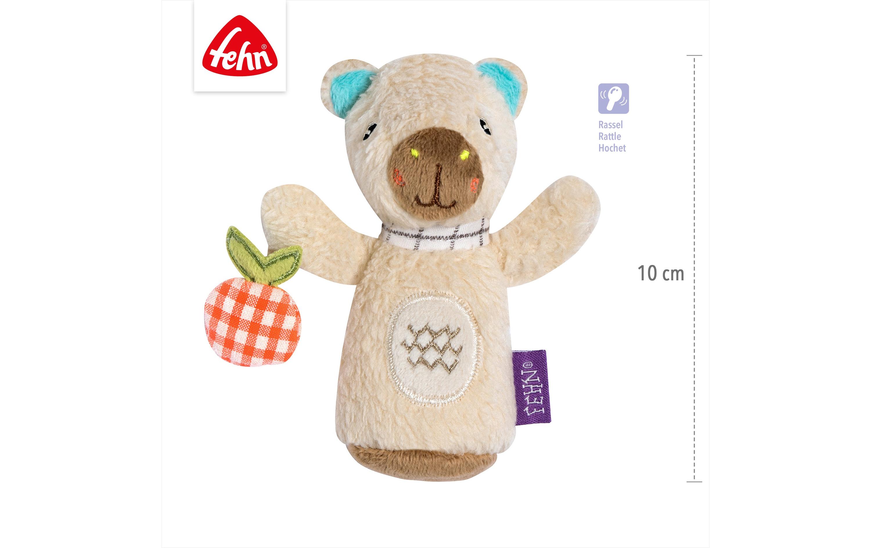 fehn Mini-Rassel Capybara Plüsch /Velours, Beige / Braun