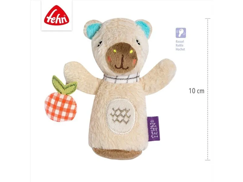 fehn Mini-Rassel Capybara Plüsch /Velours, Beige / Braun