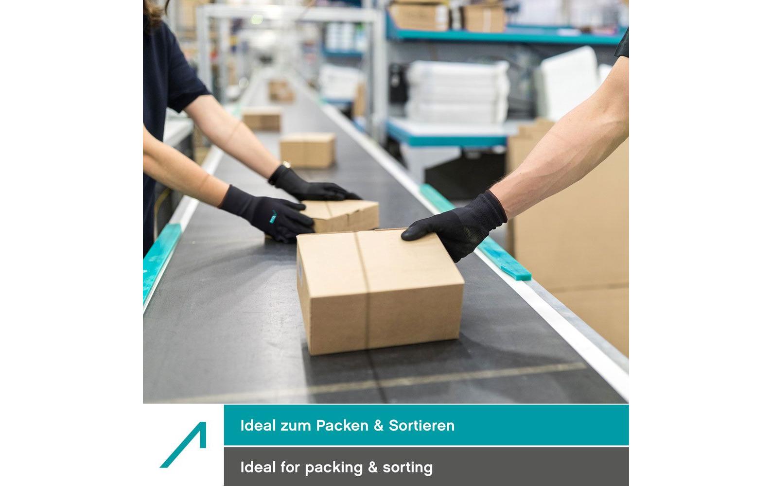 ACE Arbeitshandschuh 10 Paar PureBlack PU Grösse: S, Schwarz