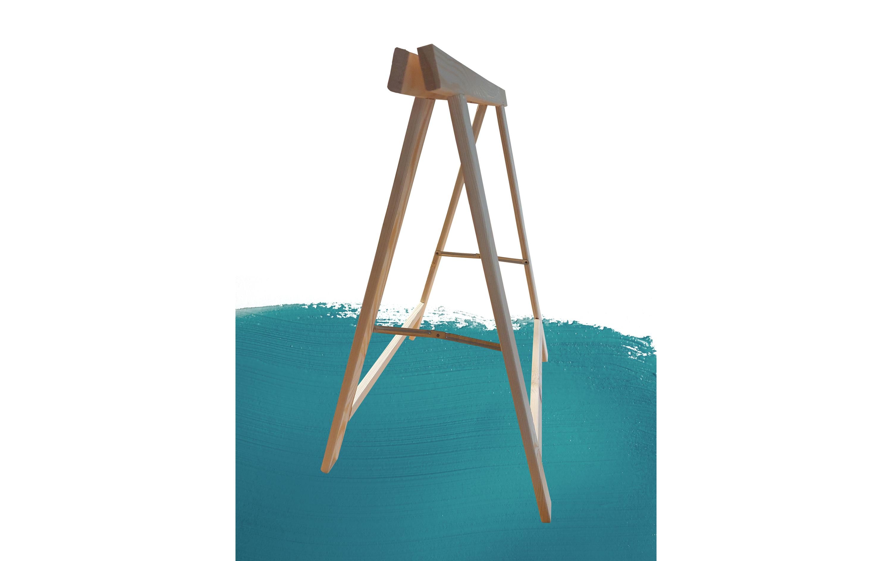 Holz Zollhaus Bockleiter aus Fichte 75 x 75 cm, Naturfarben