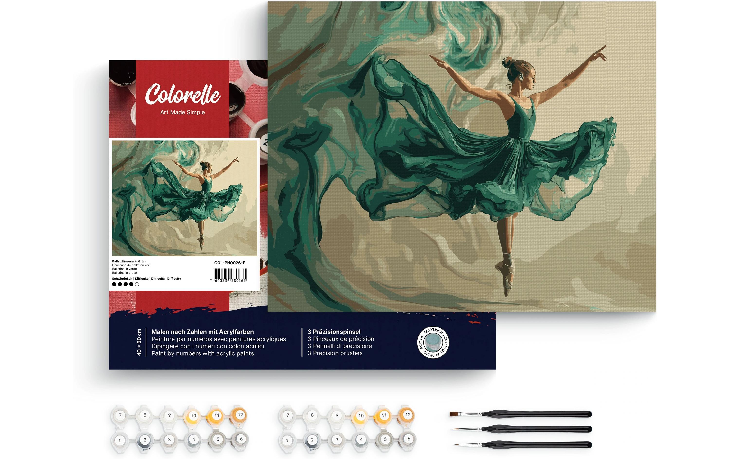 Colorelle Malen nach Zahlen Balletttänzerin in Grün