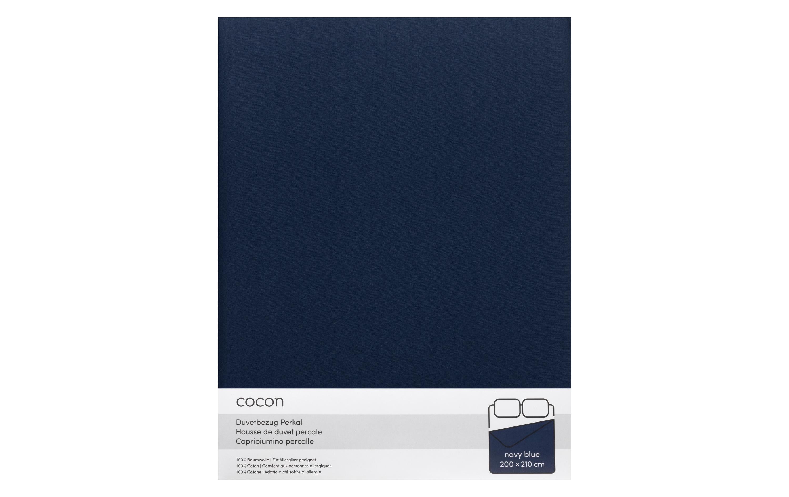 COCON Duvetbezug Perkal 200 x 210 cm, Marineblau