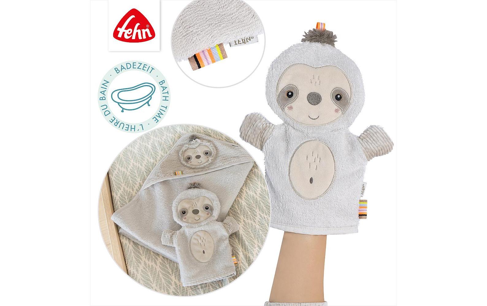 fehn Baby-Waschhandschuh Faultier