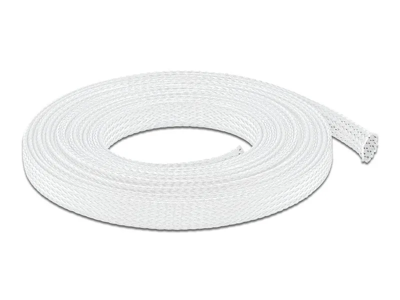 Delock Geflechtschlauch dehnbar 10 m x 12 mm Weiss