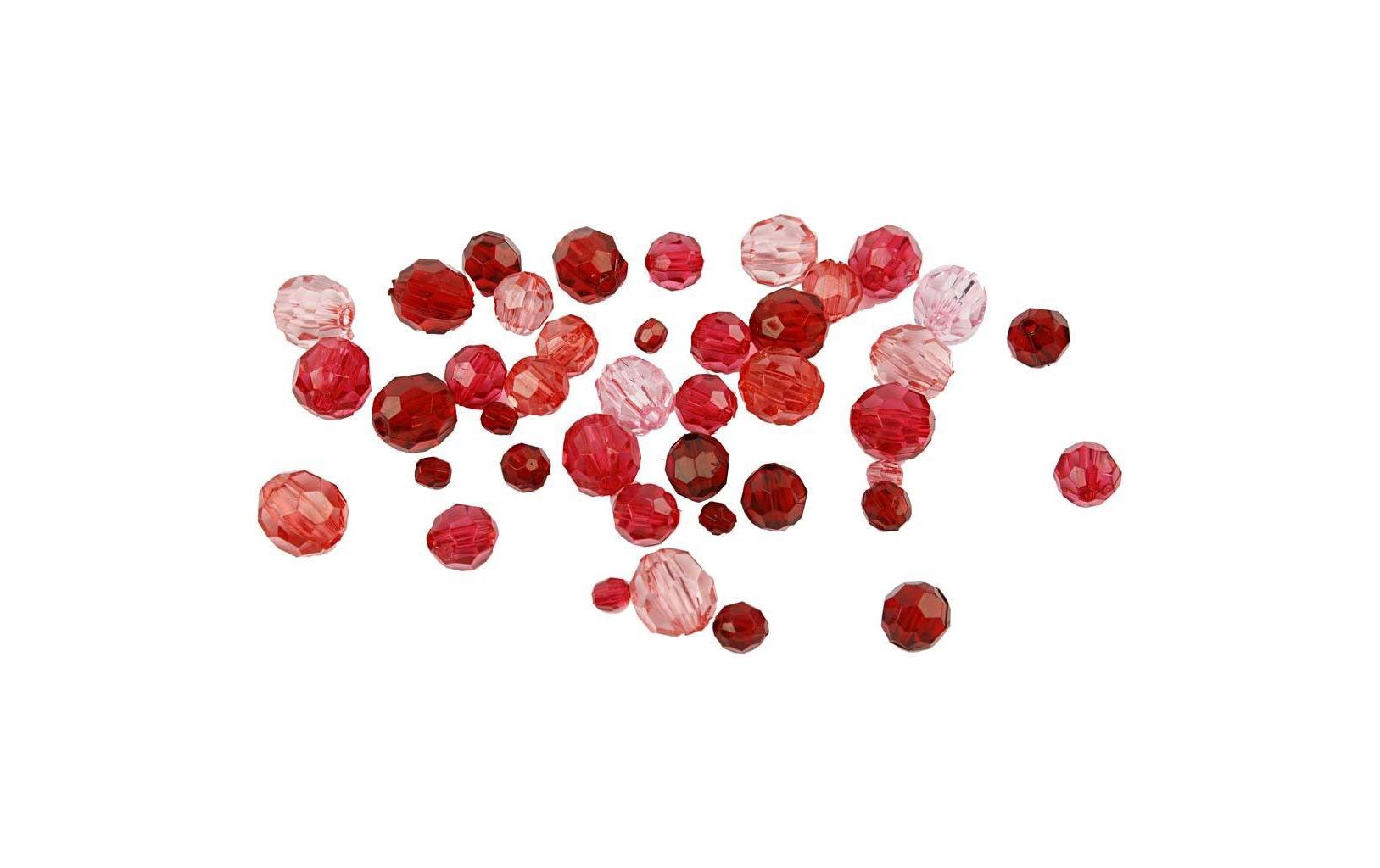 Creativ Company Facettenperlen 4-12 mm Rot, 170 Stück Creativ Company Facettenperlen 4-12 mm Rot, 170 Stück