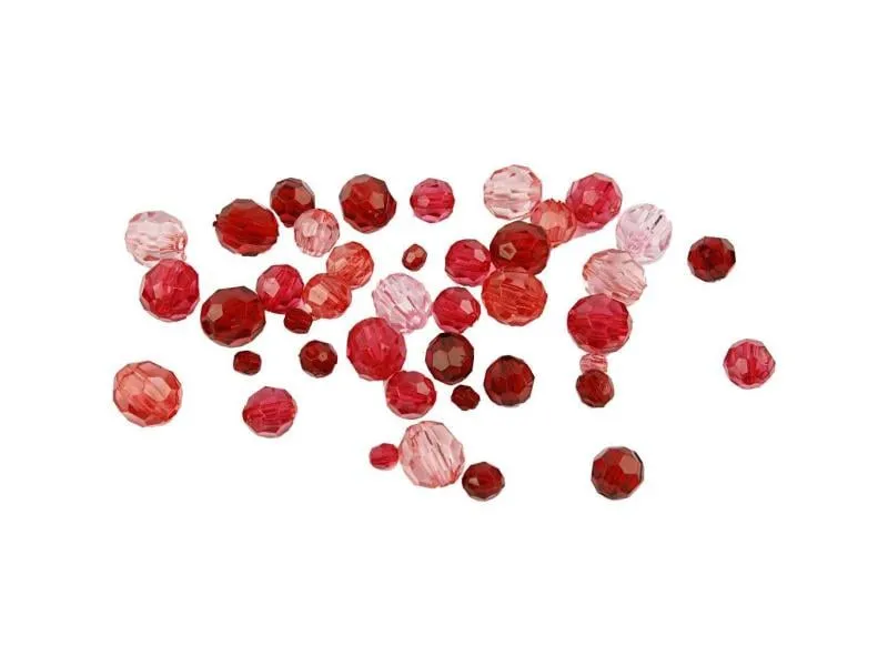 Creativ Company Facettenperlen 4-12 mm Rot, 170 Stück Creativ Company Facettenperlen 4-12 mm Rot, 170 Stück