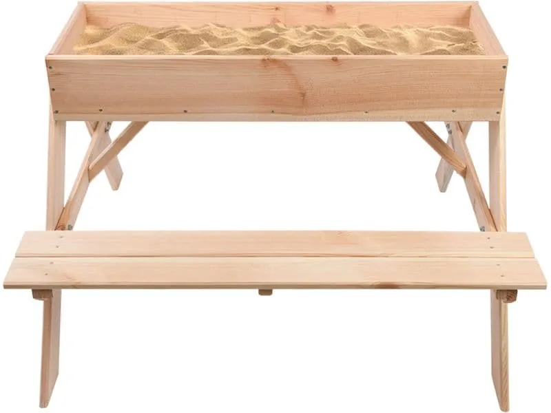 Esschert Design Picknicktisch mit Sandkasten Holz 93 x 88 x 60 cm Esschert Design Picknicktisch mit Sandkasten Holz 93 x 88 x 60 cm