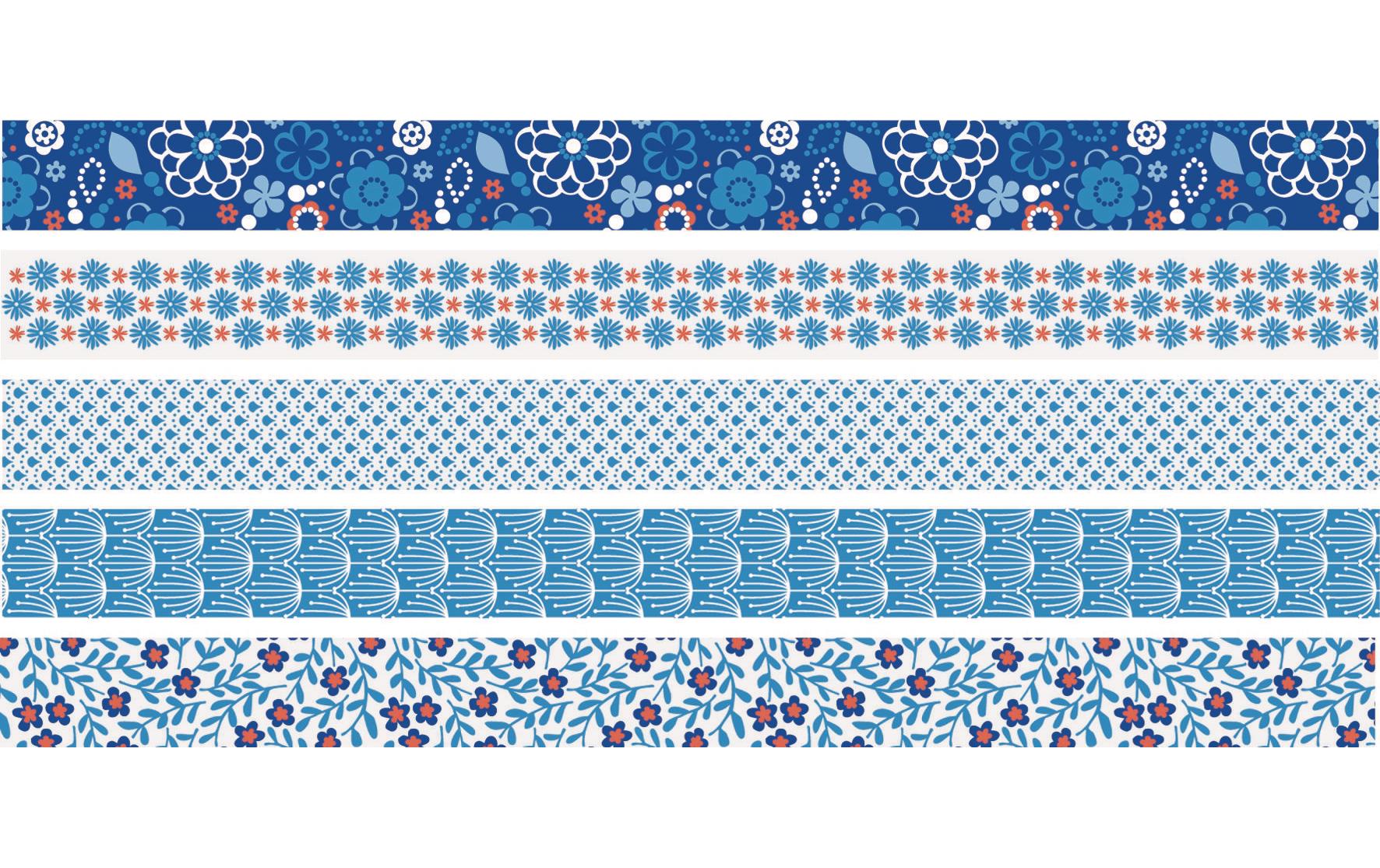 Heyda Washi Tape Blumen mini Blau Heyda Washi Tape Blumen mini Blau