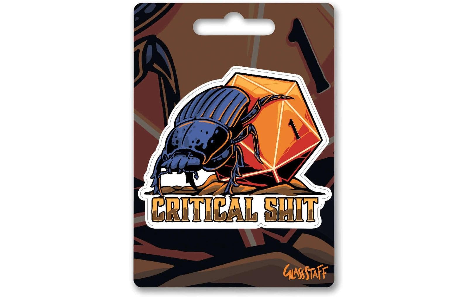 Glass Staff Critical Shit Sticker Orange