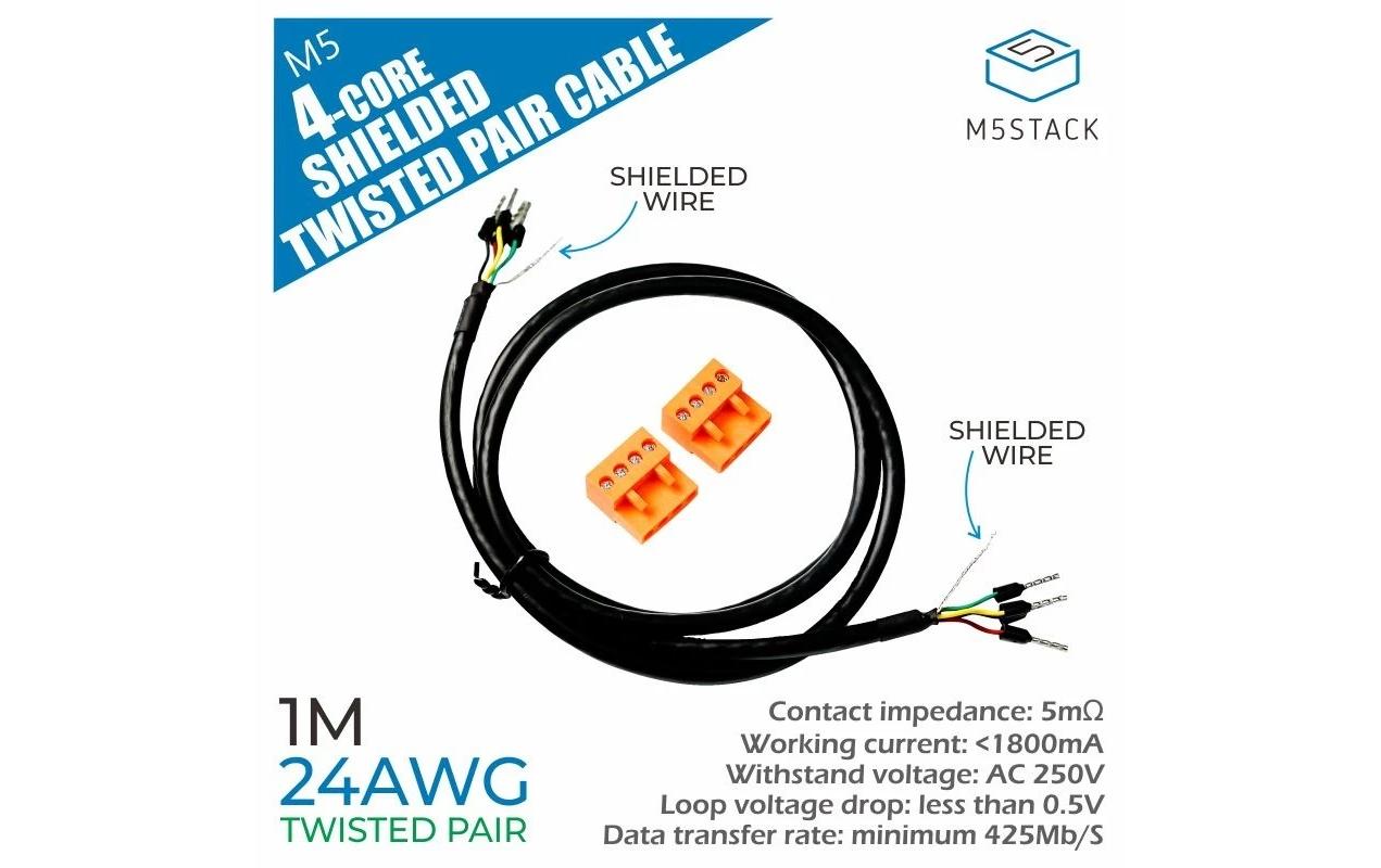 M5Stack Kabel 24 AWG 4-Core Twisted Pair 1 m