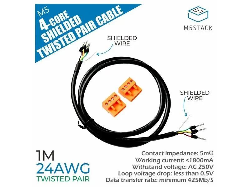 M5Stack Kabel 24 AWG 4-Core Twisted Pair 1 m M5Stack Kabel 24 AWG 4-Core Twisted Pair 1 m