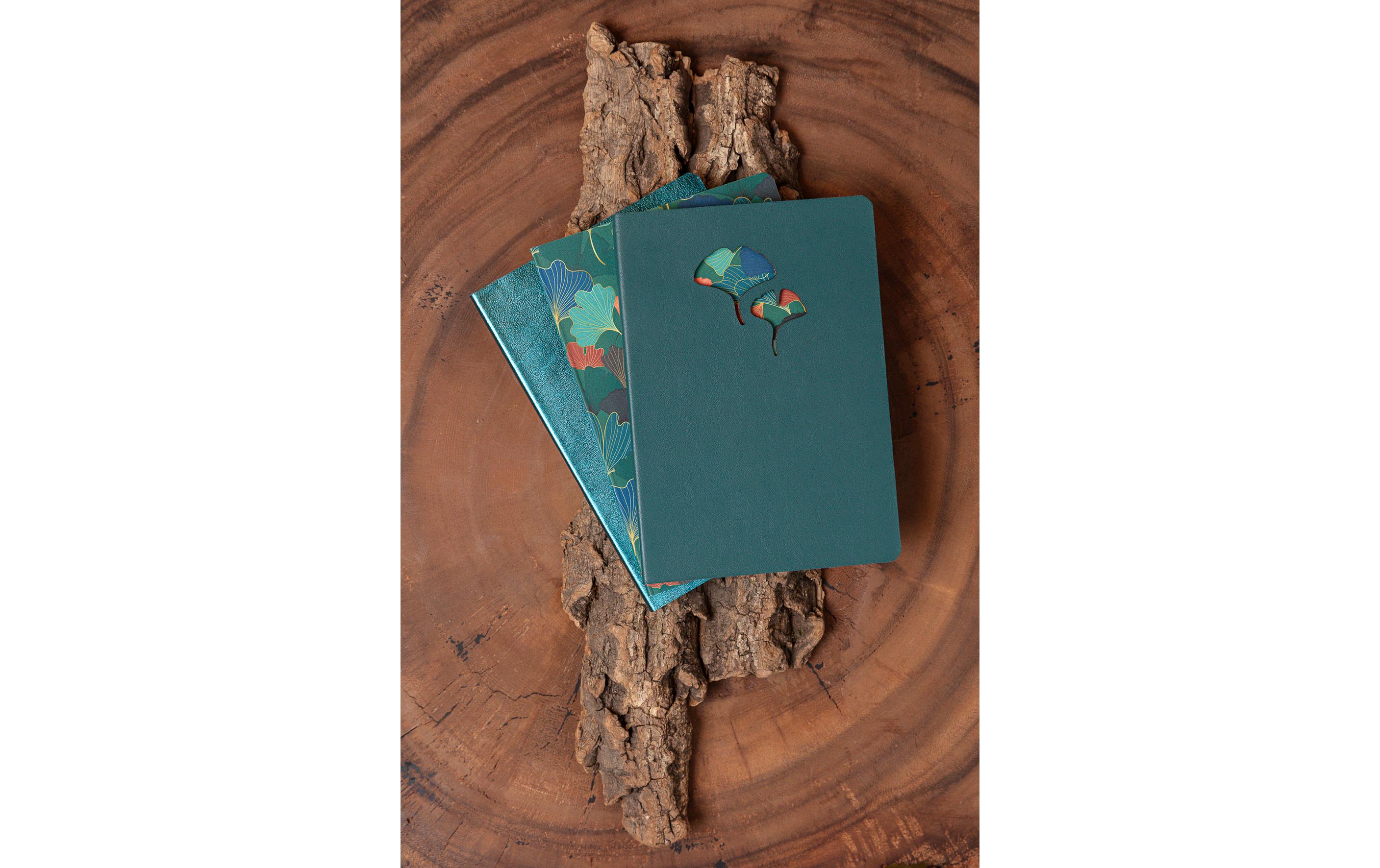 Clairefontaine Notizbuch Ginkgo assortiert, A5, Liniert, Grün