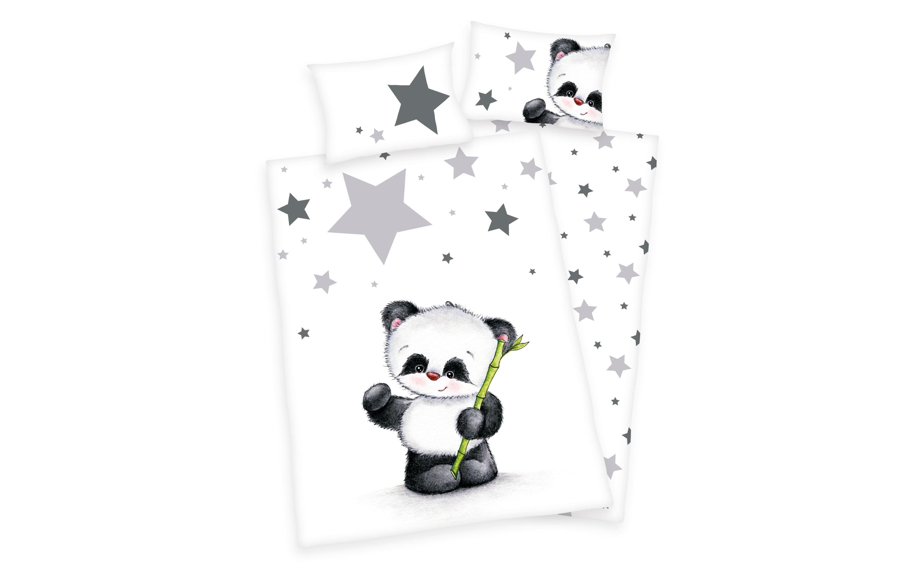 Herding Kinderbettwäsche Panda 100 x 135 cm + 40 x 60 cm