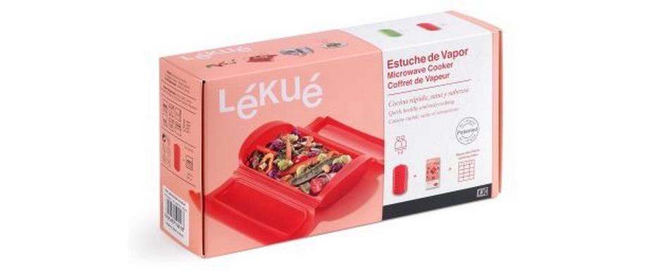Lékué Mikrowellen-Dampfgarer Rot