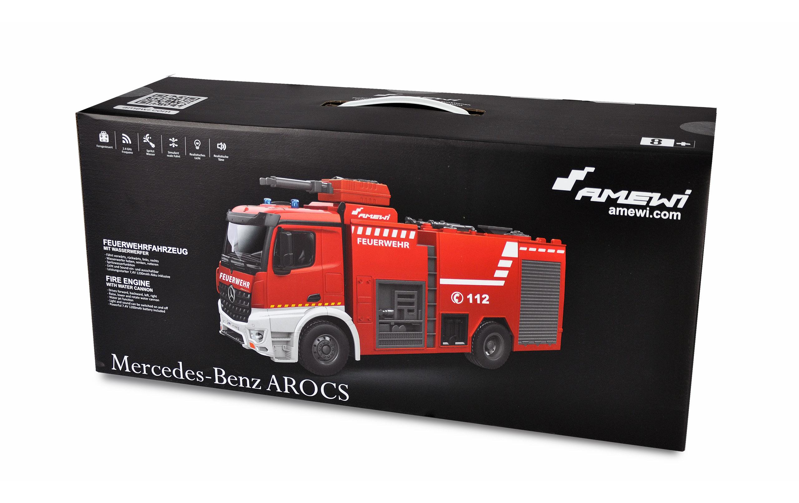 Amewi Mercedes Benz Arocs Feuerwehr Löschfahrzeug RTR, 1:18 Amewi Mercedes Benz Arocs Feuerwehr Löschfahrzeug RTR, 1:18