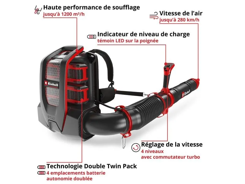 Einhell Professional GP-LB 36/280 Li E BL-Solo Akku-Rücken-Laubbläser Einhell Professional GP-LB 36/280 Li E BL-Solo Akku-Rücken-Laubbläser