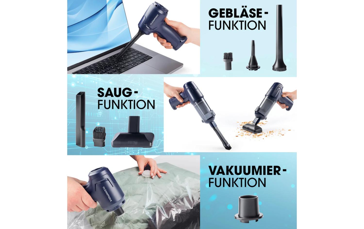 CLEANmaxx Akku-Handsauger 16535 Dunkelblau