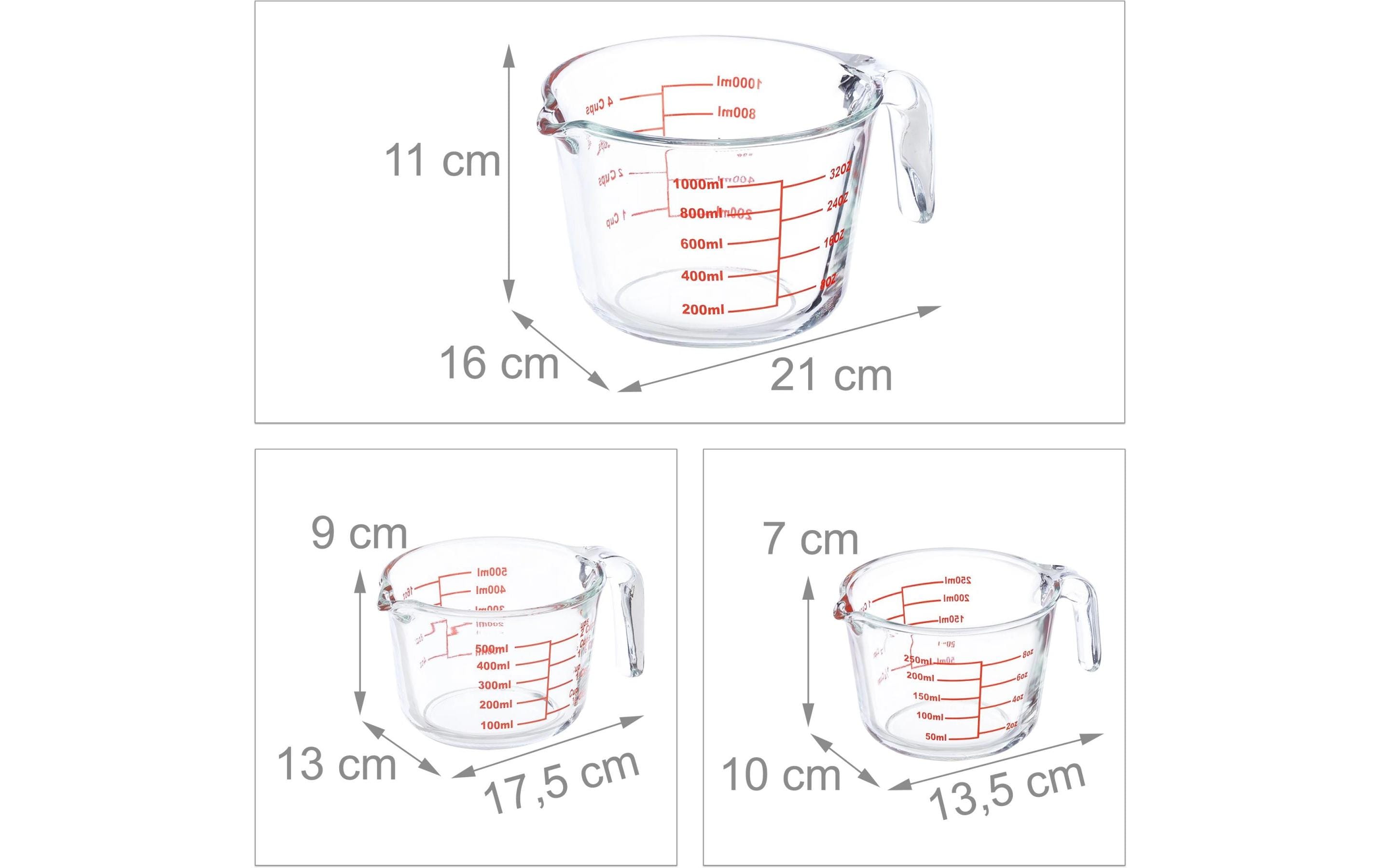 relaxdays Messbecher 3 Stück
