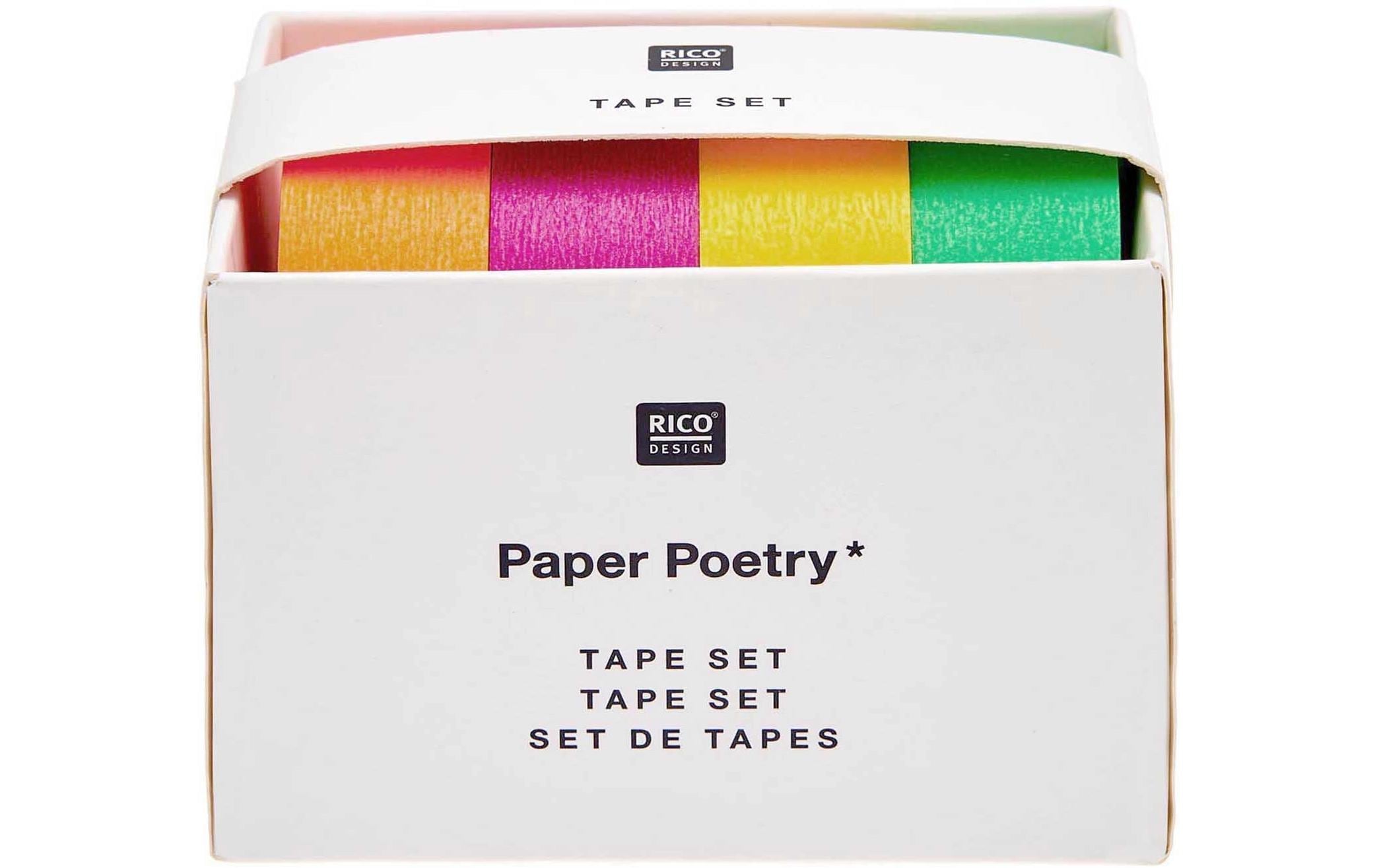 Rico Design Washi Tape 4 Stück, Neon, 10 m Rico Design Washi Tape 4 Stück, Neon, 10 m
