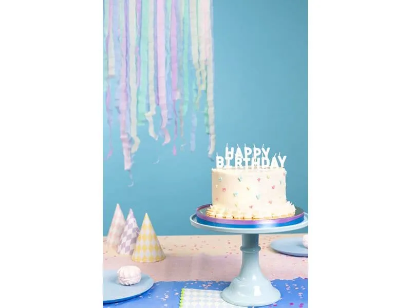 Partydeco Happy Birthday 2.5 cm, Weiss Partydeco Happy Birthday 2.5 cm, Weiss