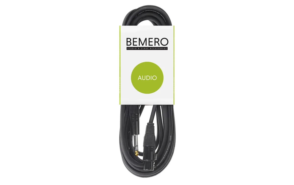 Bemero XLR-Kabel XLRf - 6.3 Klinken symmetrisch 6 m, Schwarz Bemero XLR-Kabel XLRf - 6.3 Klinken symmetrisch 6 m, Schwarz